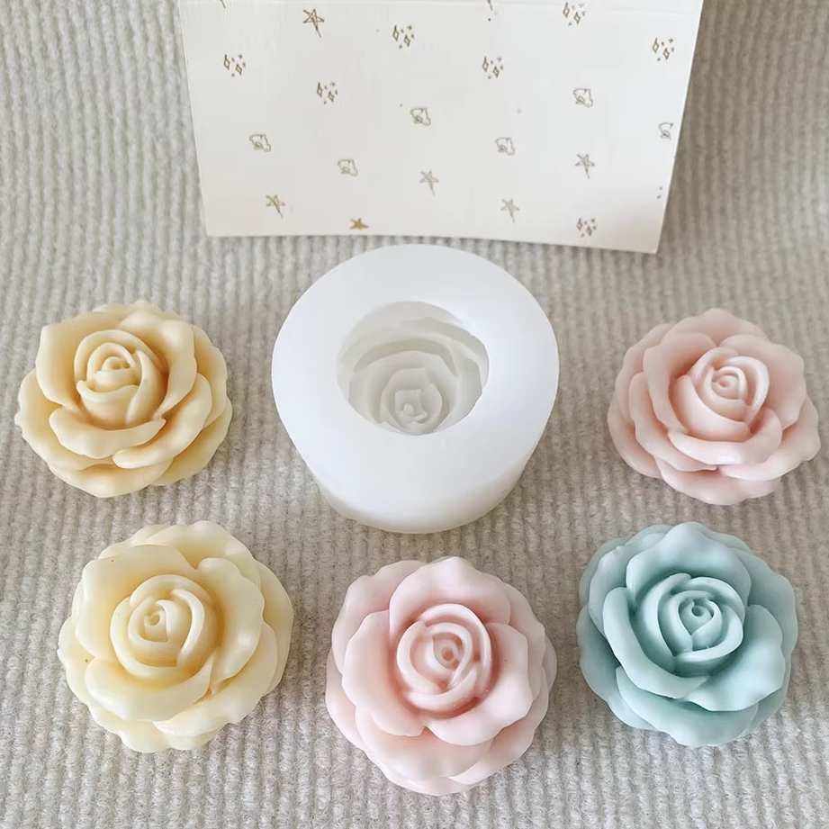 ดอกไม้ Bloom Rose Shape ซิลิโคน DIY 3D แม่พิมพ์เค้ก Fondant สบู่ Cupcake Candy ช็อกโกแลต Jelly ตกแต่งเบเกอรี่เครื่องมือ Mould