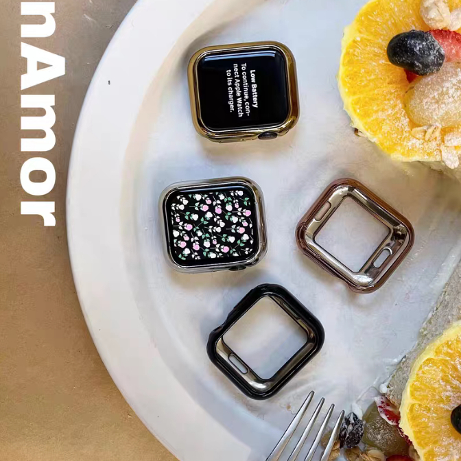 4 สี soft Watch สําหรับ Apple Watch Serise 10 9 8 7 6 5 4 46 มม.44 มม.40 มม.41 มม.ชุบป้องกัน Tpu 360