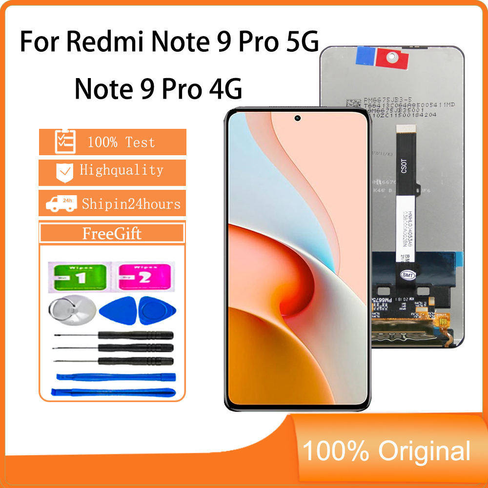 สําหรับ Redmi หมายเหตุ 9 Pro 5G หมายเหตุ 9 Pro 4G จอแสดงผล LCD หน้าจอสัมผัสเปลี่ยนแผง Digitizer