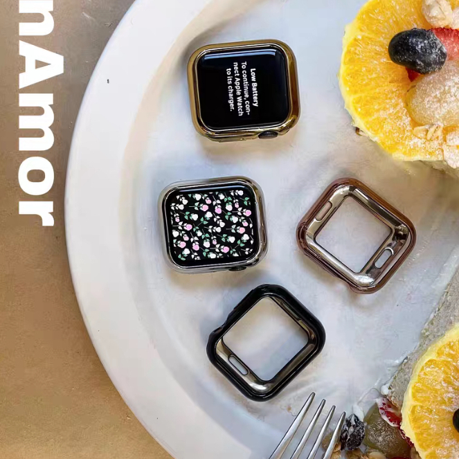 4 สี soft Watch สําหรับ Apple Watch Serise 10 9 8 7 6 5 4 46 มม.44 มม.40 มม.41 มม.ชุบป้องกัน Tpu 360