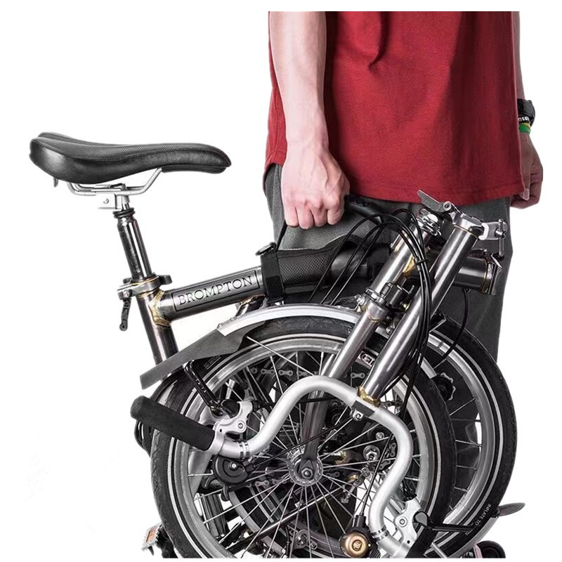 จักรยานพับ Carrier Handle Hand Grip สําหรับ Brompton ขี่จักรยานจักรยานกรอบพกพาสายคล้องไหล่จักรยานจักรยานอุปกรณ์เสริม
