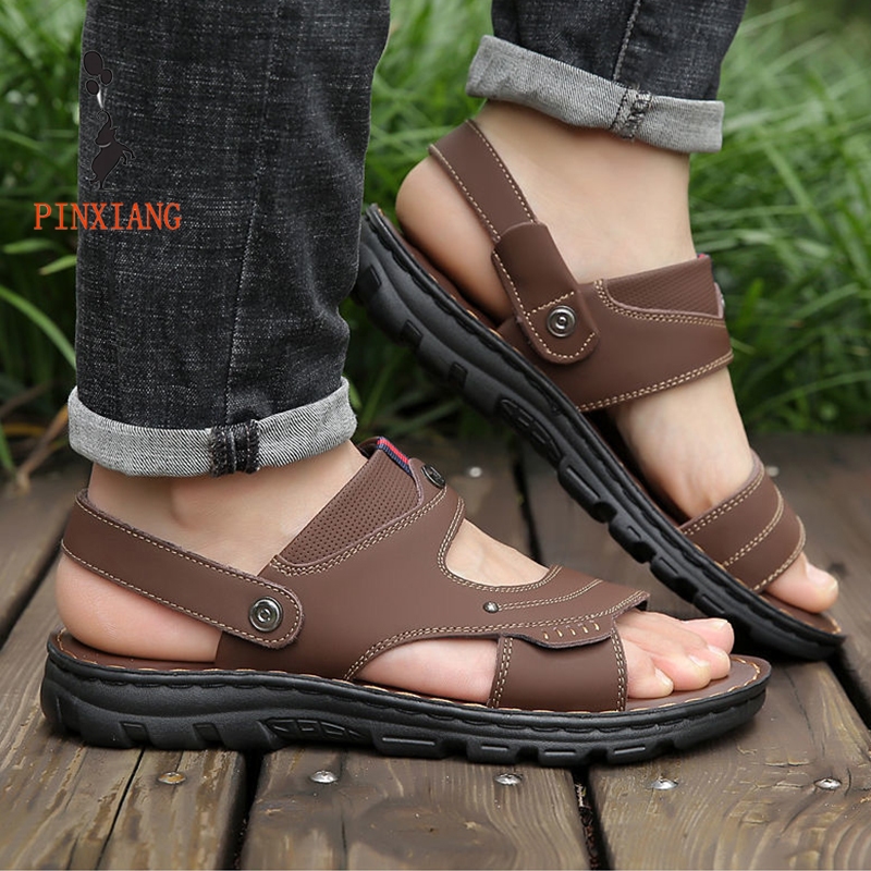 Pinxiang Compression Sandals รองเท้าแตะหนังแท้สําหรับผู้ชาย