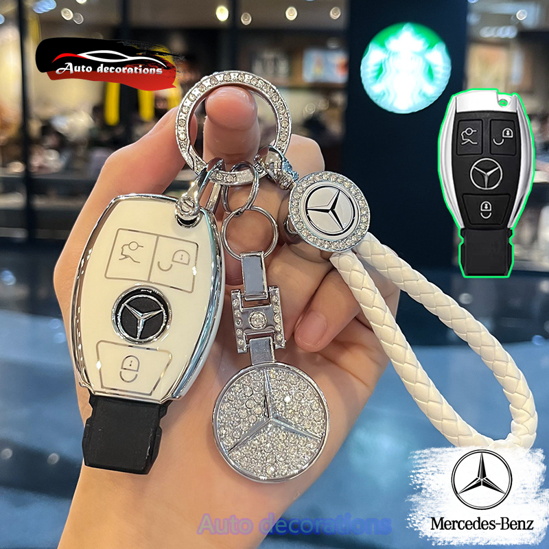 Mercedes Benz เคสกุญแจ A Class/C Class/E Class/GLC พวงกุญแจ W204 W205 W221 c200 W176 ฝาครอบกุญแจ