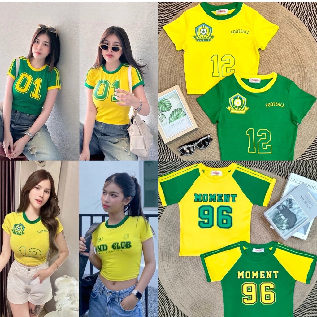 20 รูปแบบ Cropball เสื้อยืด Crop Top แขนสั้นรอบคอ Babytee ผู้หญิงแฟชั่น Clothse เซ็กซี่ Body-Hatching เสื้อ Street สวมใส่สําหรับผู้หญิง 2025