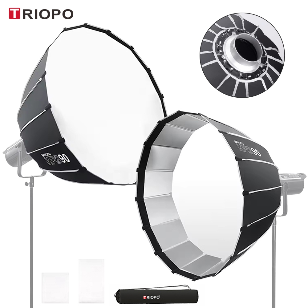 Triopo 60 ซม.70 ซม.90 ซม.120 ซม.Palobolic Softbox Bowens Mount สําหรับ Sokani X100 COLBOR Godox Apture LED Video Light vs Godox QR-P