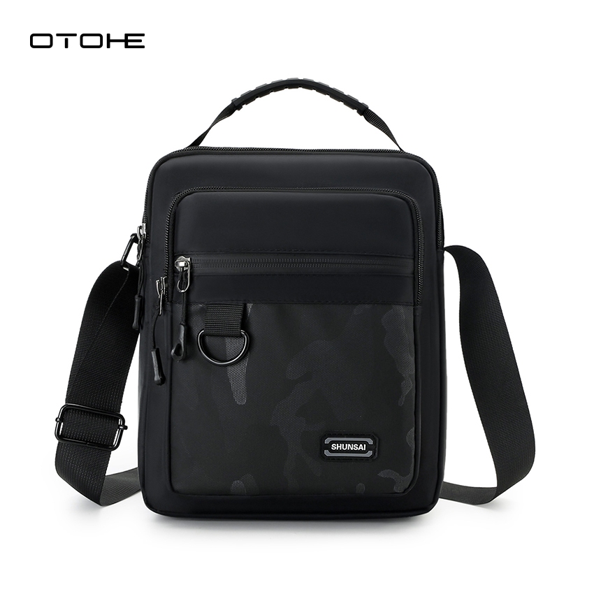 OTOHE แฟชั่นผู้ชายกระเป๋าสะพายไหล่ผ้า Oxford Cross Body หลายช่อง น้ําหนักเบา Casual Sport Street