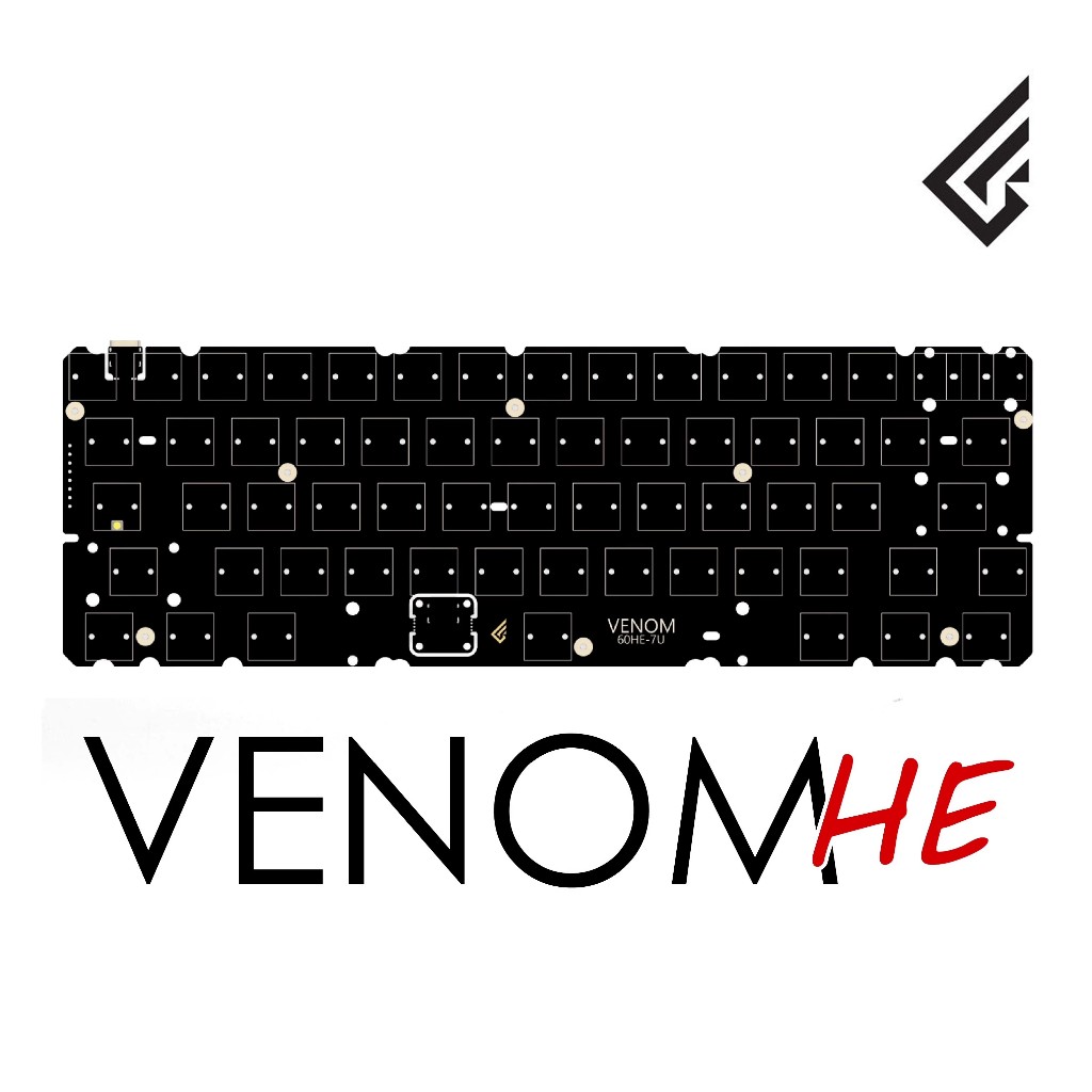 Geonworks Venom 60 HE คีย์บอร์ดแกนแม่เหล็ก PCB เข้ากันได้กับ GH60 daofu60 holy60