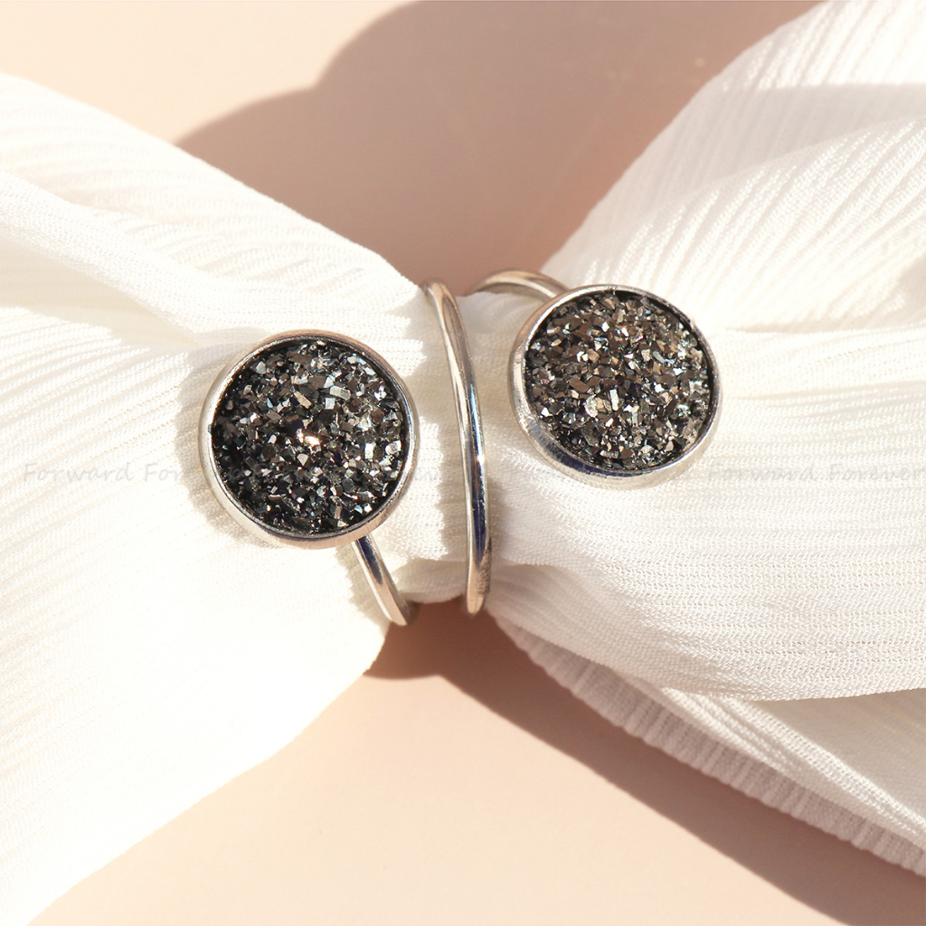 เกาหลีเข็มกลัดแหวน Tudung Cincin Bawal ผ้าพันคอหัวเข็มขัดผ้าพันคอผ้าไหมคลิปผ้าพันคอแหวนชีฟองหัวเข็มขัด
