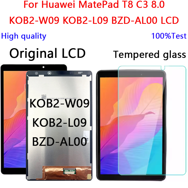 8.0 "Original สําหรับ Huawei MatePad T8 C3 8.0 KOB2-W09 KOB2-L09 BZD-AL00 จอแสดงผล LCD Touch Screen 