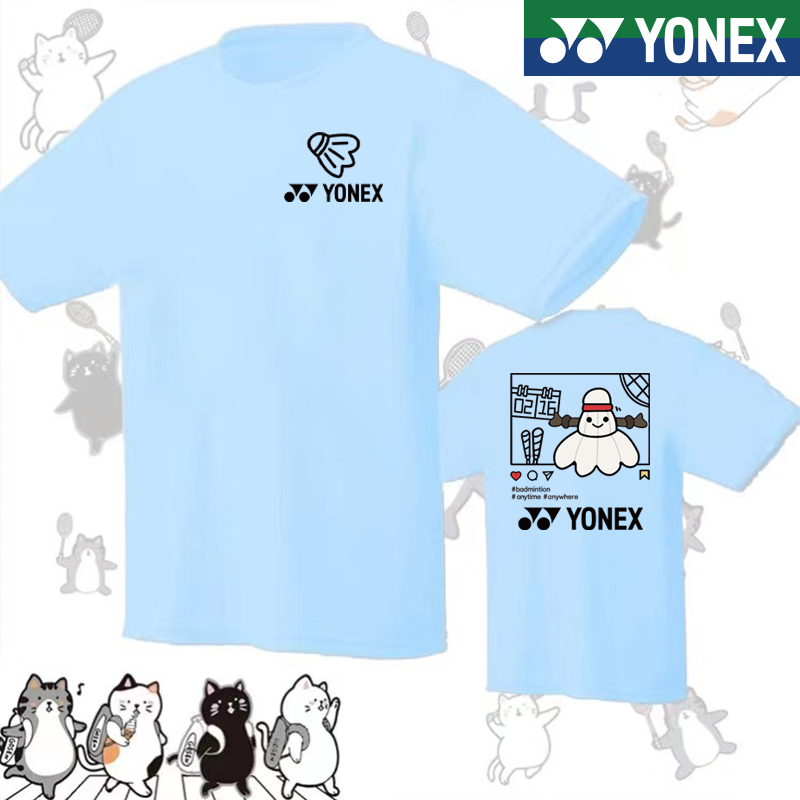 ลายแบดมินตัน ล่าสุดเสื้อแบดมินตันแขนสั้นเสื้อยืดผู้ชายผู้หญิงกีฬา โยเน็กซ์ เสื้อแห้งเร็วระบายอากาศ ส-ระดับ การแข่งขันผ้าการแข่งขันกีฬาด้านบ