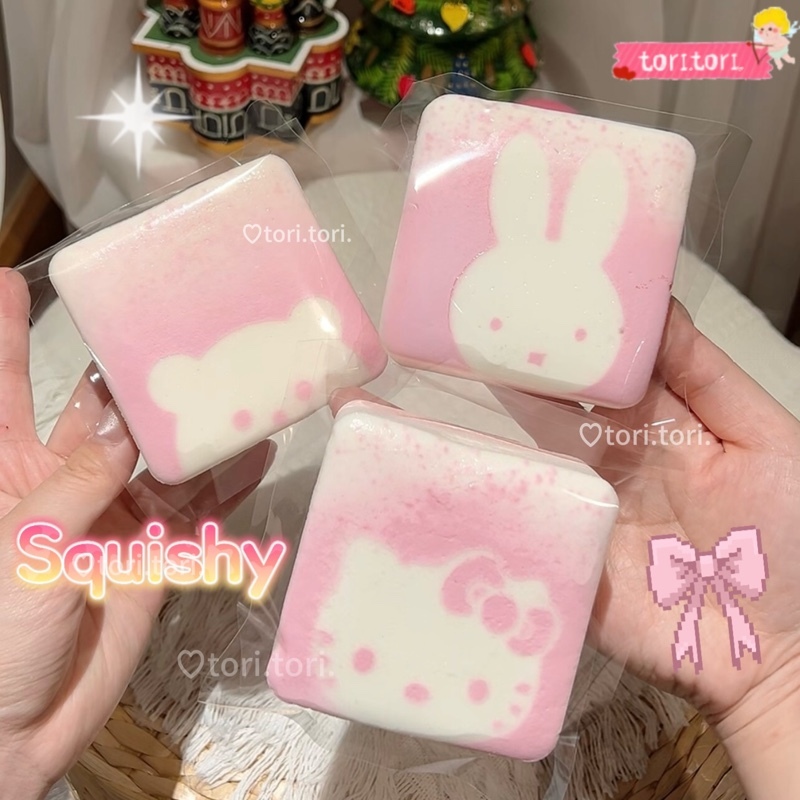❤️Tori.tori squishy มูสการ์ตูน มือเหนียว Hachimi ช้า Rebond Decompression vent ของเล่นหยิก