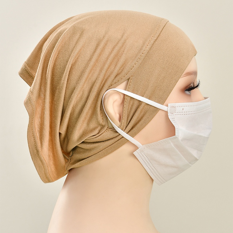 Laven ธรรมดายืดหยุ่น Jersey ภายใน Hijab หูหลุมด้านใน Tuung มุสลิม Headscarf ผู้หญิง Instant Hijab Tube Undercap