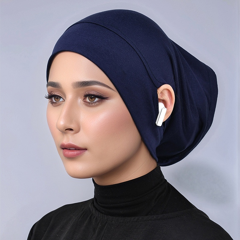 Laven ธรรมดายืดหยุ่น Jersey ภายใน Hijab หูหลุมด้านใน Tuung มุสลิม Headscarf ผู้หญิง Instant Hijab Tube Undercap