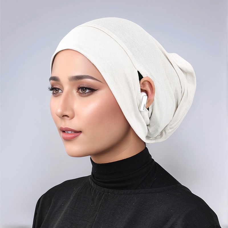Laven ธรรมดายืดหยุ่น Jersey ภายใน Hijab หูหลุมด้านใน Tuung มุสลิม Headscarf ผู้หญิง Instant Hijab Tube Undercap