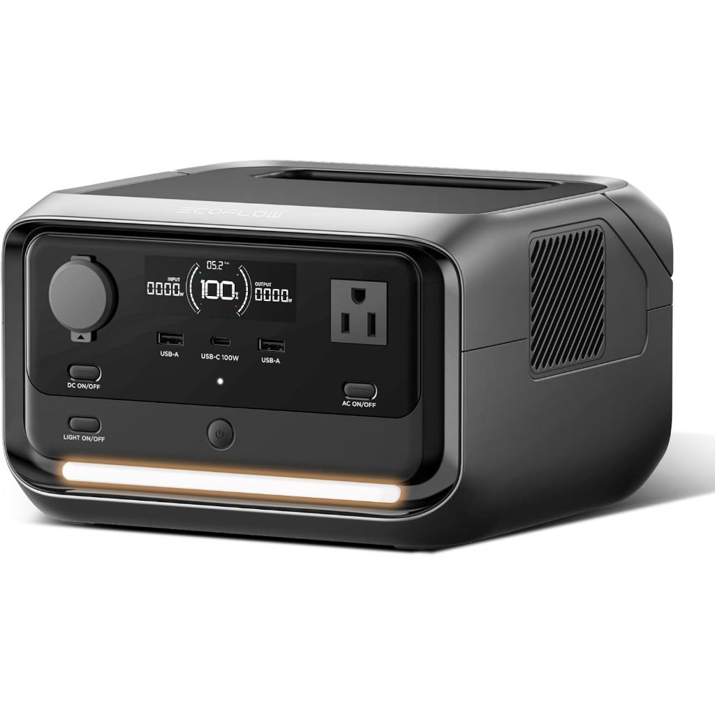 ใหม่ EF ECOFLOW สถานีไฟฟ้าแบบพกพา RIVER 3 Plus, 286Wh LiFePO4 แบตเตอรี่, 3 สูงสุด 1200W AC Outlets, <10 MS UPS, ขยายถึง 858Wh, <30 dB Quiet 1Hr Fast Charging เครื่องกําเนิดไฟฟ้าพลังงานแสงอาทิตย์