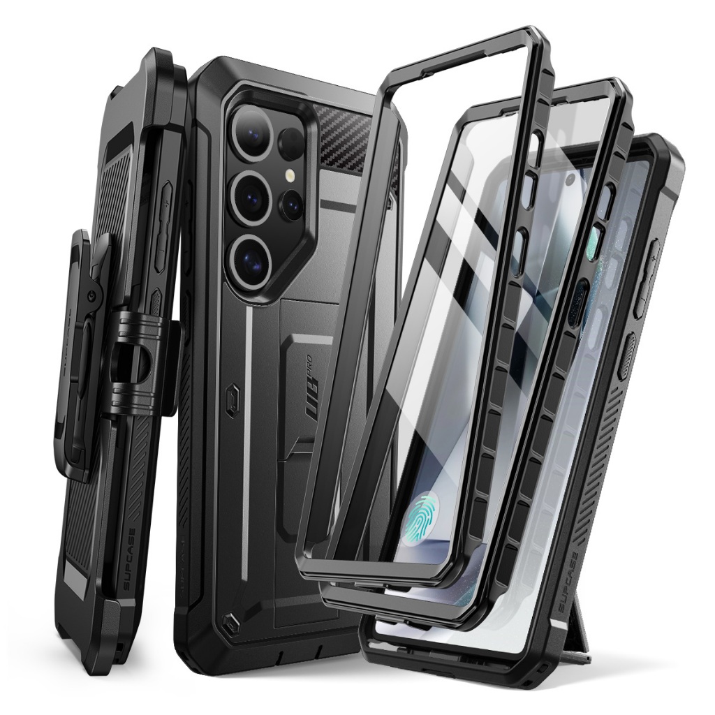 Supcase Unicorn Beetle Pro สําหรับ Samsung Galaxy S25 Ultra พร้อมขาตั้ง 2 กรอบด้านหน้าในตัวป้องกันหน้าจอเข็มขัดคลิปทหารเกรดป้องกันเคสโทรศัพท์สําหรับ S25 Ultra 6.8 "