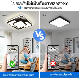 GOGEOUS โคมไฟเพดานมินิมอล หรี่แสงได้ 3 สี ไฟเพดาน พร้อมรีโมทควบคุม ห้องนั่งเล่น/ห้องนอน ไฟ led เพดาน