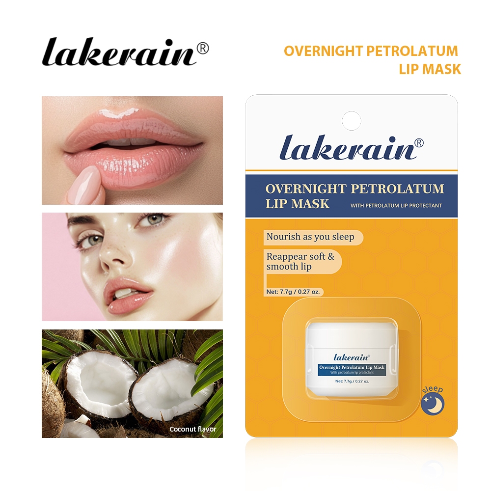 Lakerain Petrolatum Lip Mask 24h บํารุงและให้ความชุ่มชื้นริมฝีปาก Lip Sleeping Mask เจือจาง Lip Line