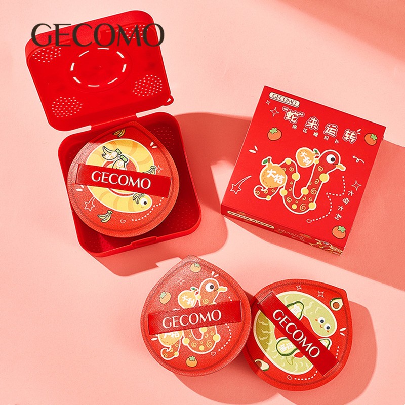 Gecomo พัฟแป้งรุ่นลิมิเต็ดเอดิชั่นปีใหม่ พร้อมกล่องเก็บของ พัฟฟองน้ำแต่งหน้า