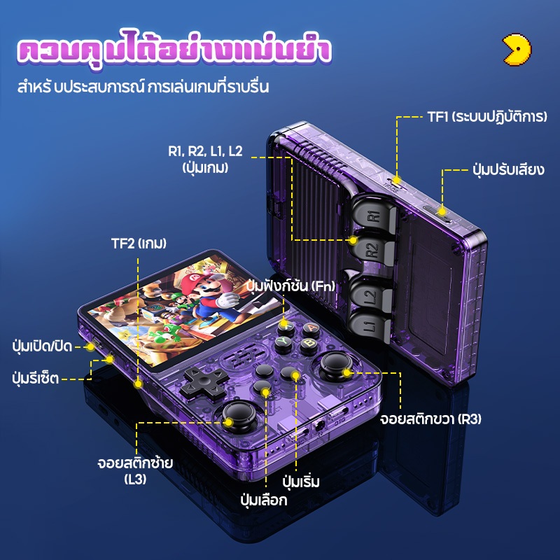 R36s คอนโซลวิดีโอเกมแบบพกพา Linux ระบบคอนโซลวิดีโอเกมมือถือ 3.5 นิ้วหน้าจอ IPS แบบพกพากระเป๋าเครื่องเล่นวิดีโอ 64GB เปิดแหล่ง