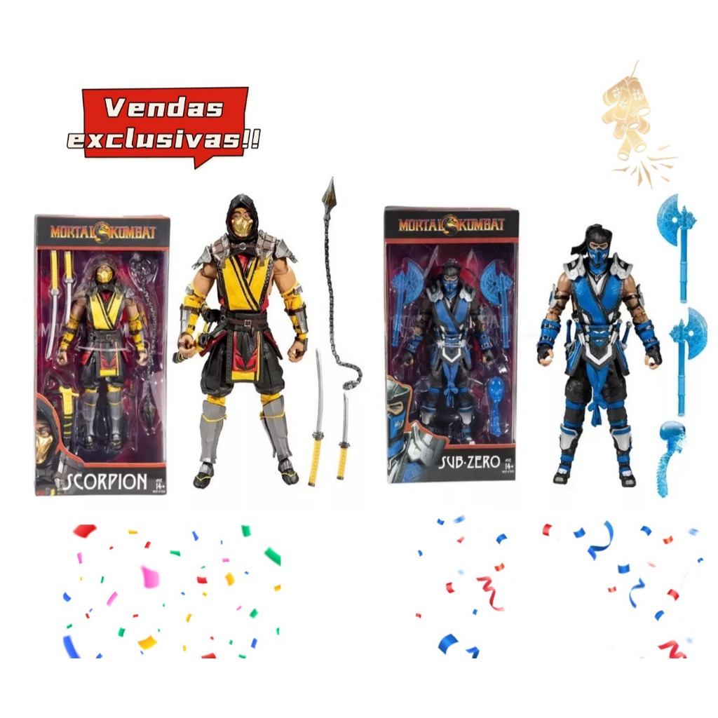Original McFarlane Mortal Kombat Scorpion / Sub Zero 7 นิ้ว Articulated Action Figure ของเล่น
