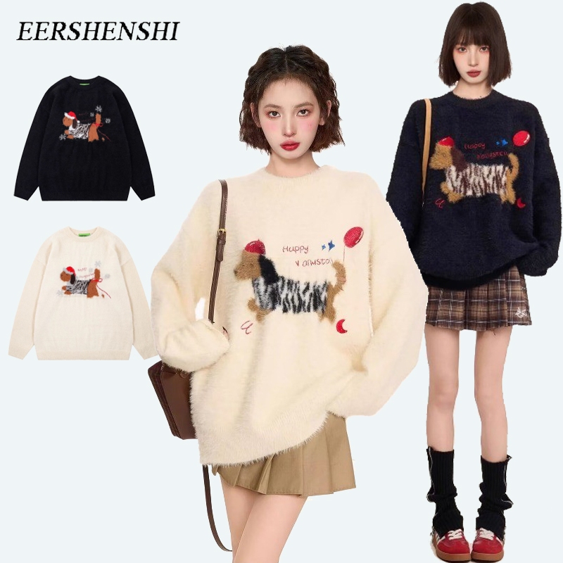 Eershenshie เสื้อกันหนาวสีดําไส้กรอกสุนัขเหนียวเสื้อกันหนาวเสื้อสวมหัวแฟชั่นยอดนิยมแนวโน้มศิลปะ