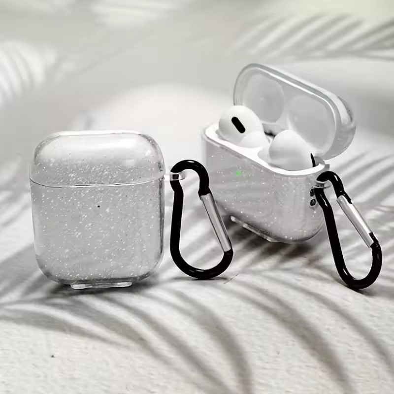 Glitter โปร่งใสสําหรับ Airpods Pro/Pro2 TPU ซิลิโคนหูฟังไร้สายป้องกันกรณีสําหรับ Airpods 3/4 ฝาครอบป้องกัน