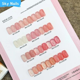 Fashion ชุดยาทาเล็บเจล 12 สี สีเจลไซรัป โทนชมพู Ice Peach 12 สี แถม ชาร์ทสี ธรรมชาติที่คล้ายผิวผิว