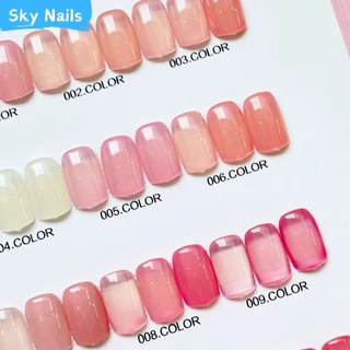 Fashion ชุดยาทาเล็บเจล 12 สี สีเจลไซรัป โทนชมพู Ice Peach 12 สี แถม ชาร์ทสี ธรรมชาติที่คล้ายผิวผิว