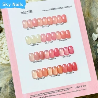 Fashion ชุดยาทาเล็บเจล 12 สี สีเจลไซรัป โทนชมพู Ice Peach 12 สี แถม ชาร์ทสี ธรรมชาติที่คล้ายผิวผิว