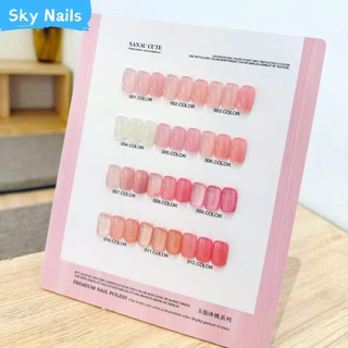 Fashion ชุดยาทาเล็บเจล 12 สี สีเจลไซรัป โทนชมพู Ice Peach 12 สี แถม ชาร์ทสี ธรรมชาติที่คล้ายผิวผิว