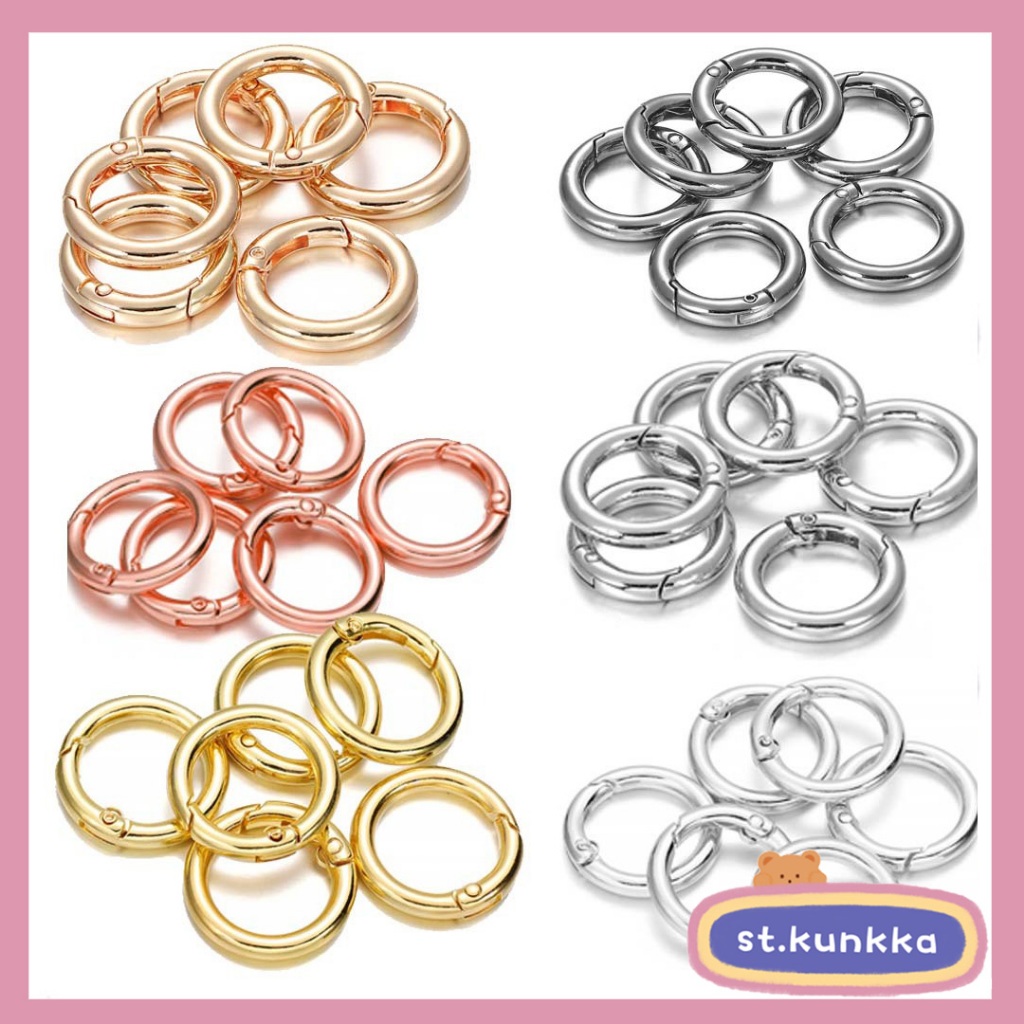 ST.KUNKKA 2/5 ชิ้นสังกหัวเข็มขัดกลมโลหะผสมสำหรับงานฝีมือ DIY 18 / 20/ 24/30มม ตะขอกล้ามปู