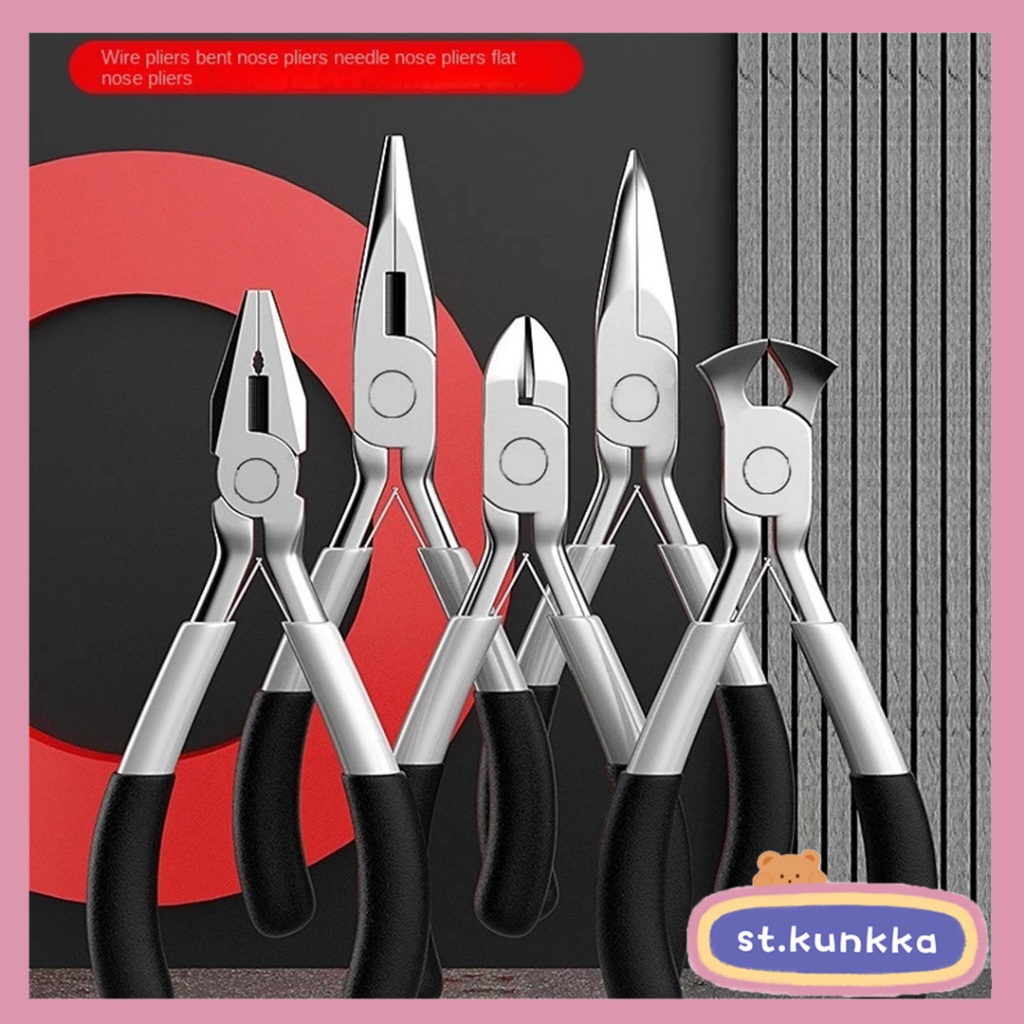 St.kunkka มินิคีม DIY เครื ่ องมือตกปลาคีมขนาดเล ็ กเข ็ ม-จมูกคีมคีมแนวทแยง คีม คีมตัดลวดอเนกประสงค์ สําหรับทําเครื่องประดับ