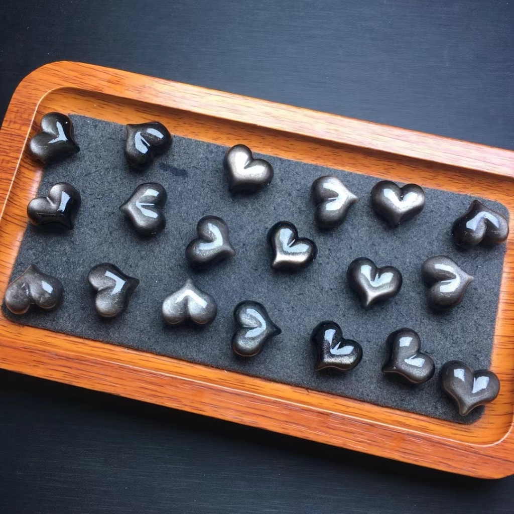 เงินธรรมชาติ Obsidian Peach เครื่องประดับน่ารัก diy Lucky Accessories Simple All-Match ของขวัญ
