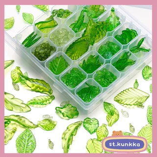 ST.KUNKKA 100 ชิ้น/ถุ จี้ลูกปัดใบต้นไม้อะคริลิคใส DIY Handmade เครื่องประดับผลไม้ดอกไม้ต้นไม้,พวงหรีด