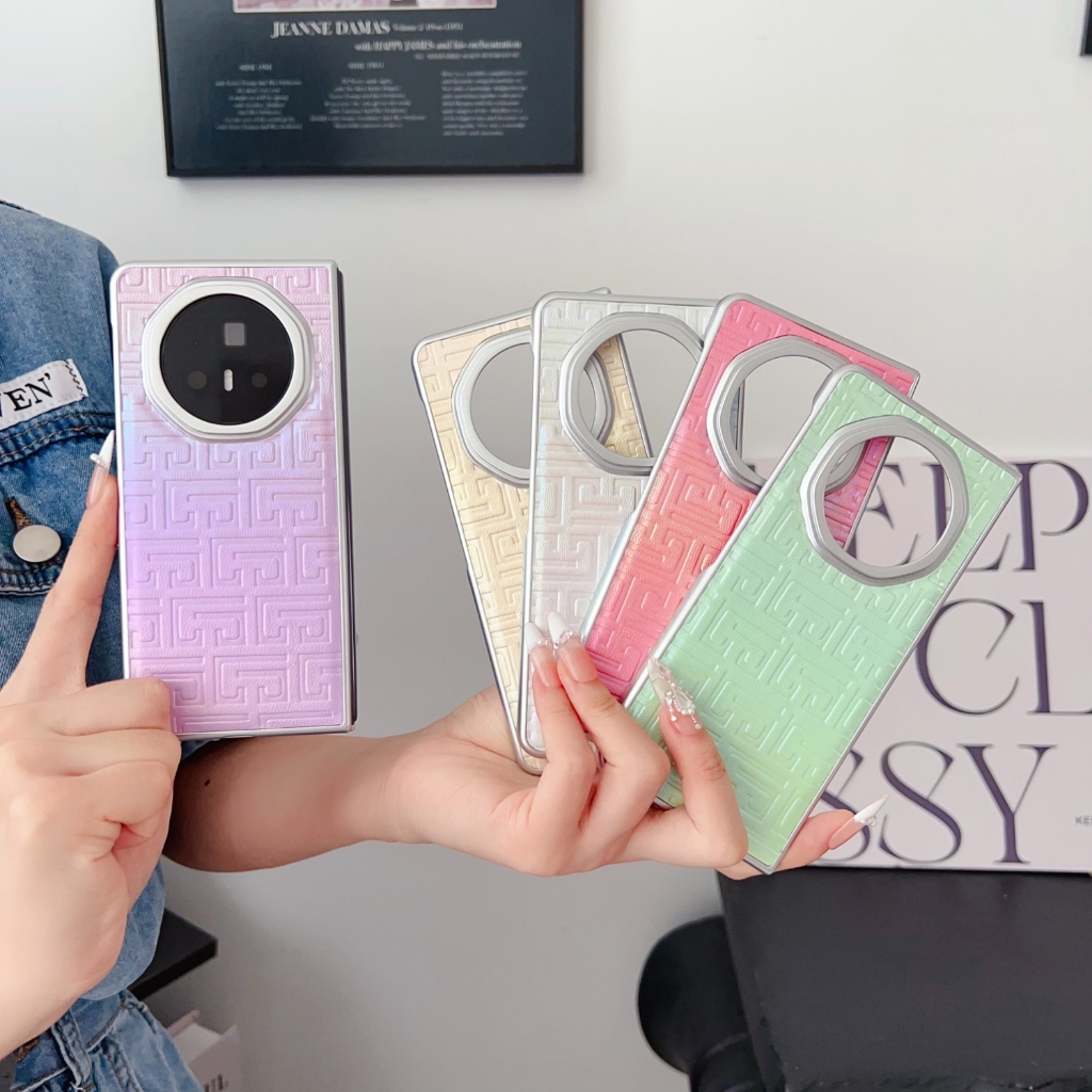 กรณีสําหรับ Huawei Mate X3 X5 X6 XT Honor Magic V3 V5 V กระเป๋า VS2 VS เคสโทรศัพท์รูปแบบเรขาคณิต Ult