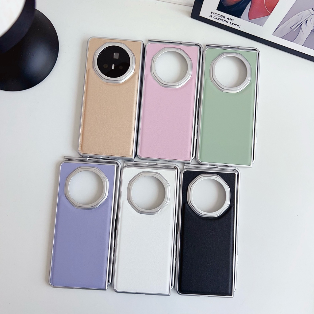 กรณีสําหรับ Huawei Mate X3 X5 X6 XT Honor Magic V3 V5 V กระเป๋า VS2 VS เคสโทรศัพท์ผิวรู้สึกขอบเงิน U