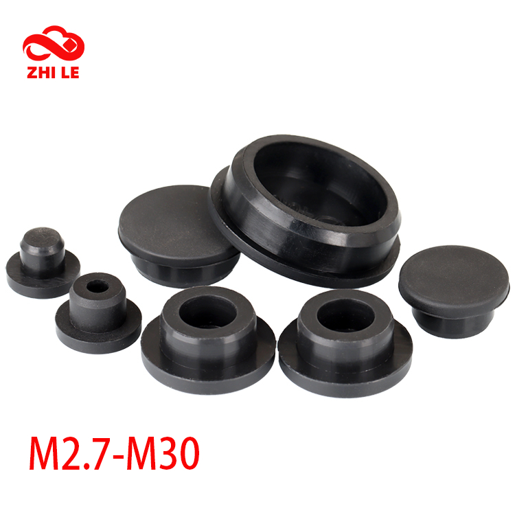 M2.7-m30 สีดําซีลหมวกสกรูยาง Fitting ปลั๊กซิลิโคนยาง Gromet ปลั๊กรู Plugger ฝาครอบรอบภายนอก Blanking End Cap