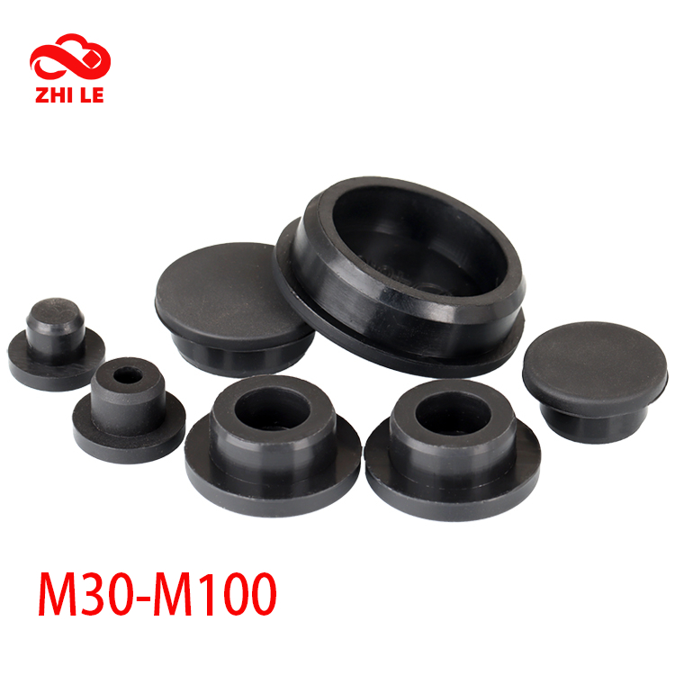 M31.3-m96.3 สีดําซีลหมวกสกรูยาง Fitting ปลั๊กซิลิโคนยาง Gromet ปลั๊กรู Plugger ฝาครอบรอบภายนอก Blanking End Cap