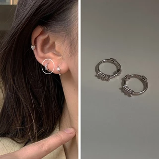 ต่างหูเพทาย Leaf Clover สําหรับผู้หญิงเงินดอกไม้ Hoop ต่างหูความงามงานแต่งงาน Jewerly ของขวัญ Pendientes