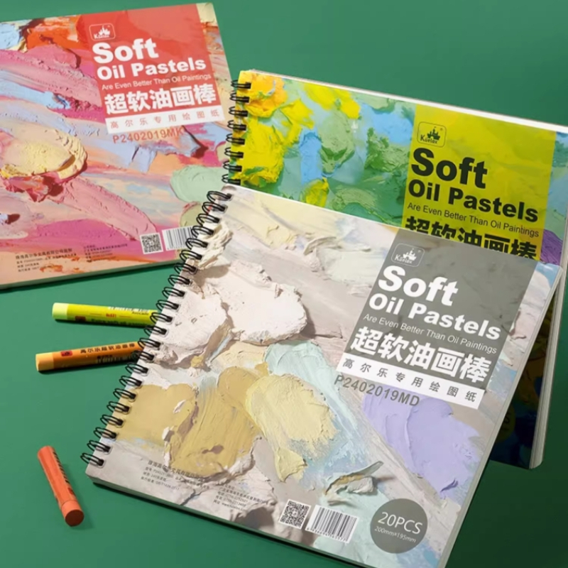 Kuelox Oil Pastel Book กระดาษภาพวาด 20 แผ่น 240gms กระดาษวาดชอล์ก Crayon Book Art Supplies