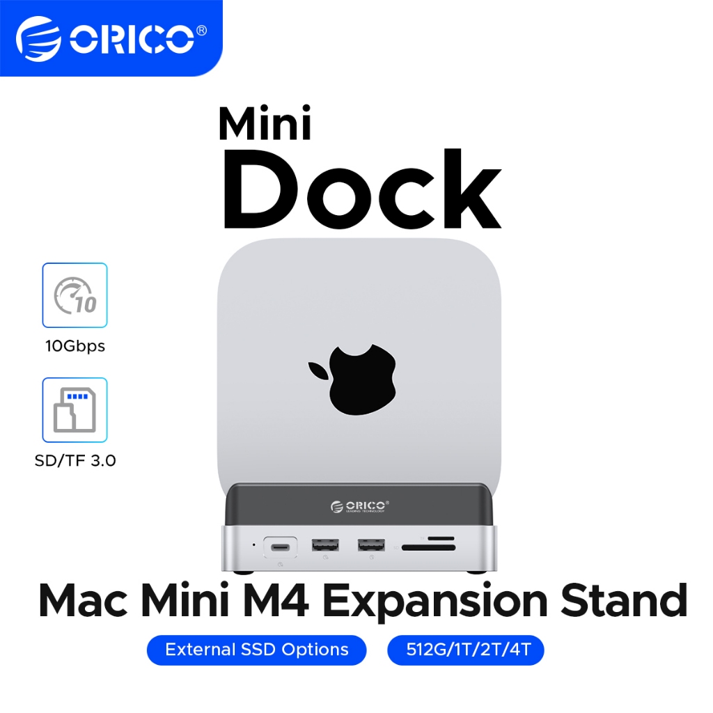 ORICO MiniDock USB3.2 Type C Docking Station With Stand USB C HUB For Mac Mini M4 (VS10)