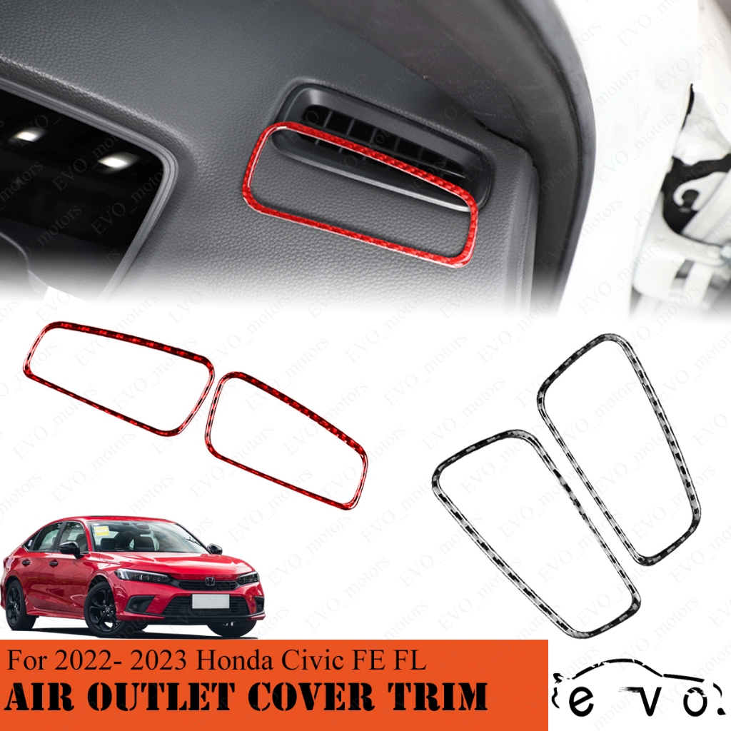 สําหรับ 2022 – 2025 Honda Civic FE FL Dashboard Air Vent สติกเกอร์ 11th Civic ด้านข้าง Air Outlet ฝาครอบ Trim คาร์บอนไฟเบอร์แท้
