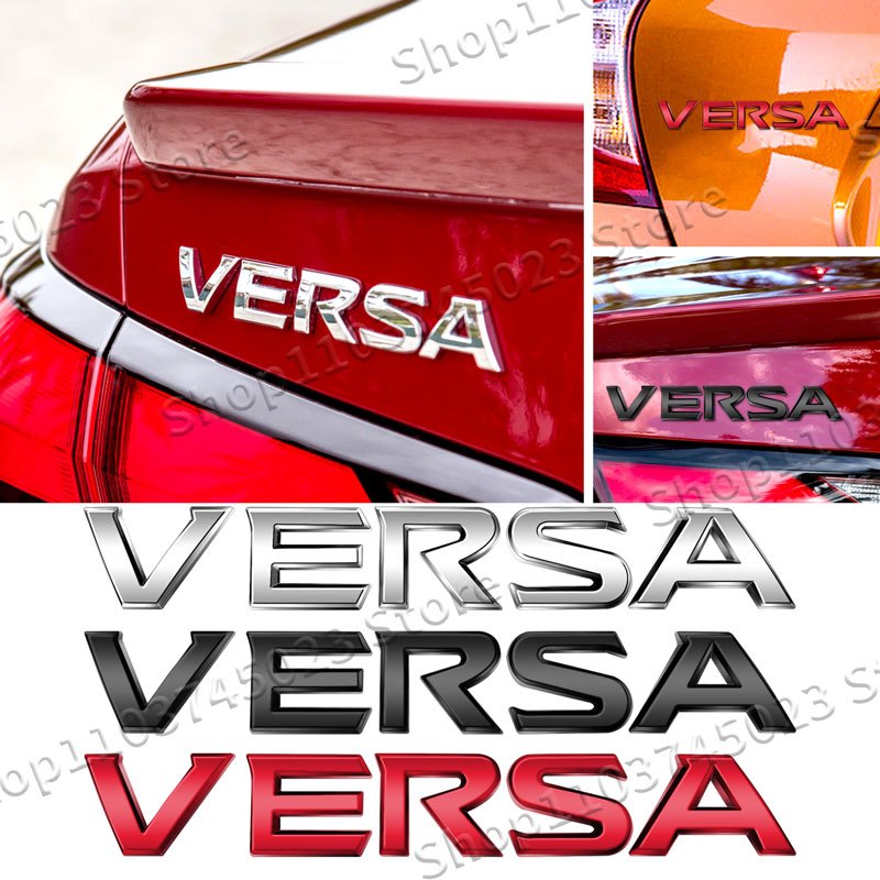 จัดแต่งทรงผมรถ 3D โลหะสัญลักษณ์สติกเกอร์สําหรับ Nissan VERSA โลโก้ Auto ด้านหลังหางกันชน Trunk กาว Badge Decal อุปกรณ์เสริม