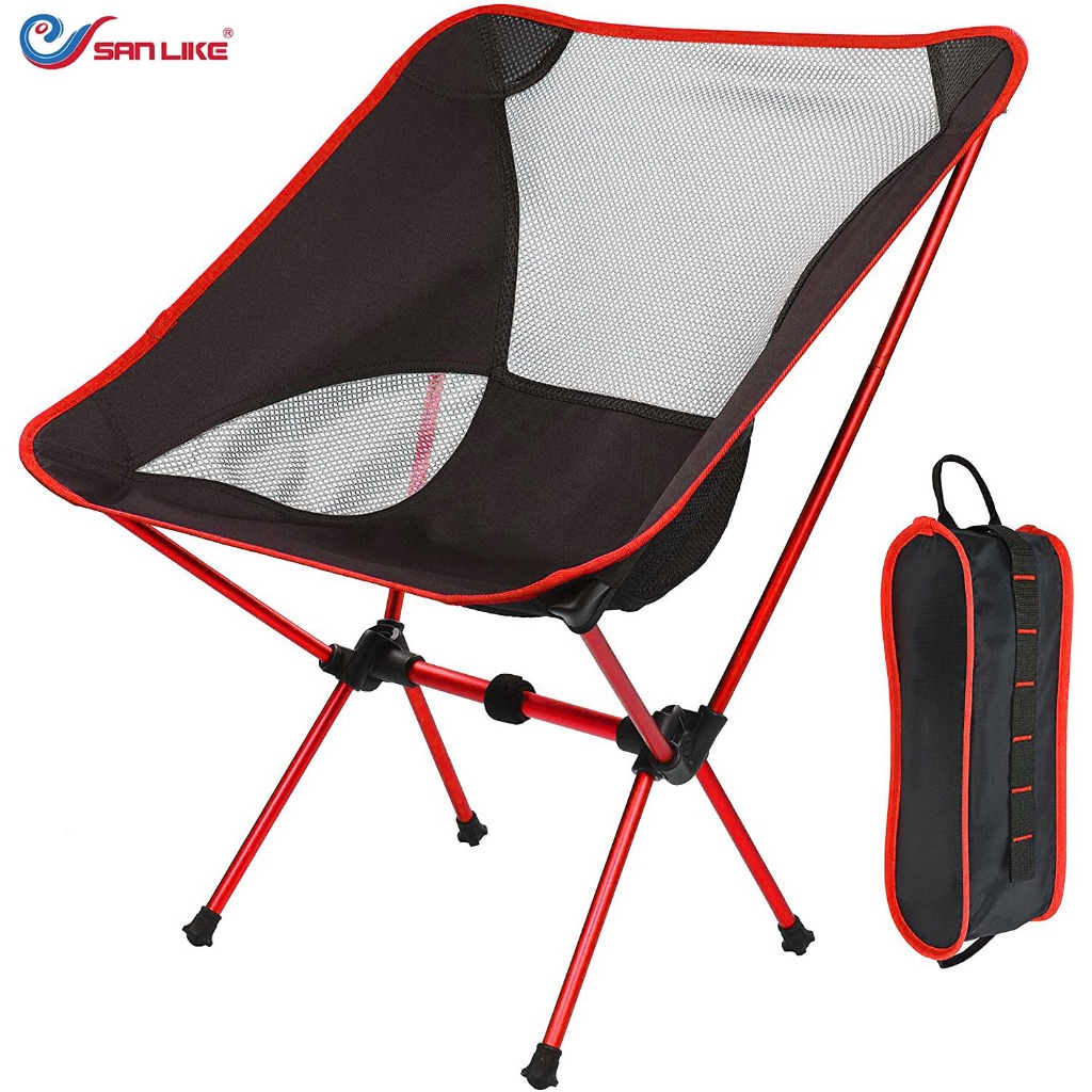 Sanlike Ultralight เก้าอี้พับท่องเที่ยวการบินหลอดอลูมิเนียม Camping ที่นั่งที่นั่งปิคนิคเครื่องมือตกปลาเก้าอี้เดินป่า Trip