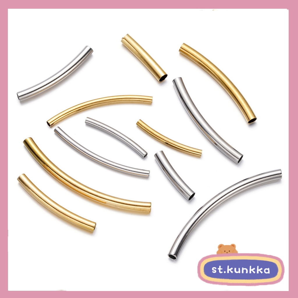 ลูกปัดตัวคั่นสแตนเลสแท้ 2ชิ้น สำหรับทำสร้อยข้อมือ เครื่องประดับ DIY