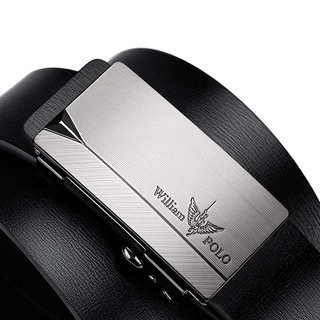 William polo เข็มขัดผู้ชายหนังแท้ เข็มขัดหัวเข็มขัดอัตโนมัติ อเนกประสงค์ Men belt high-grade automatic buckle genuine leather belt Pants belt