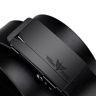 William polo เข็มขัดผู้ชายหนังแท้ เข็มขัดหัวเข็มขัดอัตโนมัติ อเนกประสงค์ Men belt high-grade automatic buckle genuine leather belt Pants belt