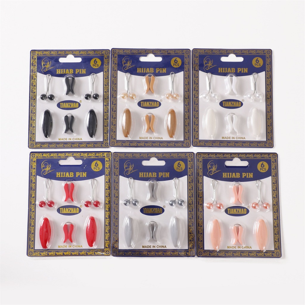 6 ชิ้นผสม 3 design Hijab Clip เข็มกลัด Shawl Clip sappy pin