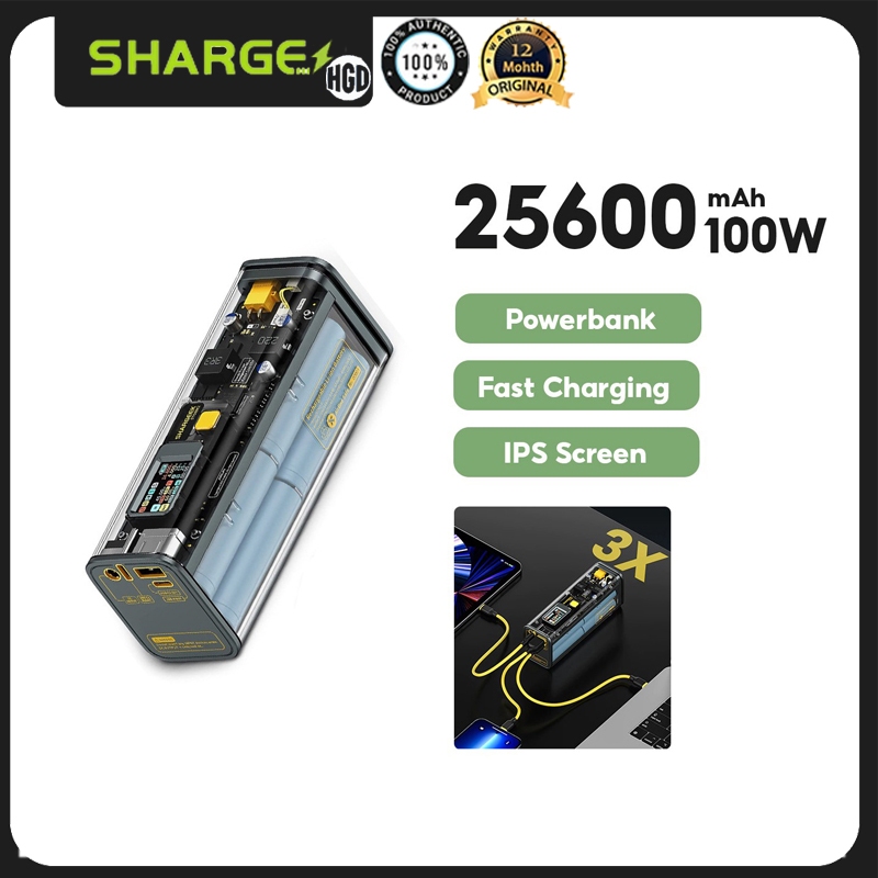 Sharge Storm2 25600mAh 100W แล็ปท็อป Power Bank PD Fast Charging Powerbank 93.5Wh แบบพกพา Charger